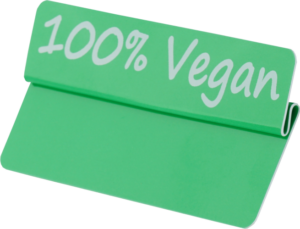 Aktionsreiter 86x18mm "100% Vegan" grün/weiss pro Packung 10 Stück – Bild 1