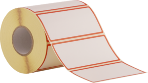 Etiketten 115x50mm , weiss, permanent klebend 1000 Etiketten pro Rolle Randfarbe rot – Bild 2