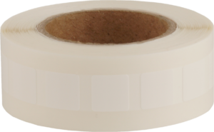 Etiketten 12x12mm Quadratisch, PE-Folie weiss glänzend, permanent klebend 1000 Etiketten pro Rolle – Bild 1