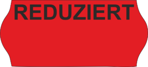 Preisetiketten 26x12mm leuchtrot "REDUZIERT" permanent – Bild 1