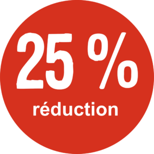 Aktionsetiketten 30mm Kreise "25% réduction" 1000 Etiketten pro Rolle – Bild 3
