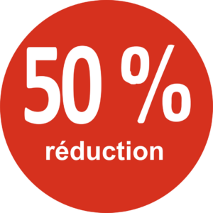 Aktionsetiketten 30mm Kreise "50% réduction" 1000 Etiketten pro Rolle – Bild 3