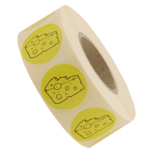 30mm Kreis „Käse“ 1000 Etiketten pro Rolle – Bild 2