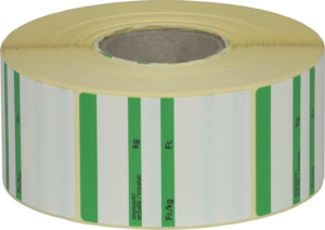 Waageetiketten 46,8x62mm, Grün/Schwarz, permanent klebend 1000 Etiketten pro Rolle – Bild 1