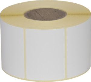 Thermoetiketten 58x43mm, weiss, permanent klebend 1040 Etiketten pro Rolle – Bild 1
