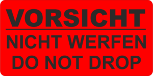 Warnetiketten 68x34mm "VORSICHT NICHT WERFEN DO NOT DROP" – Bild 1