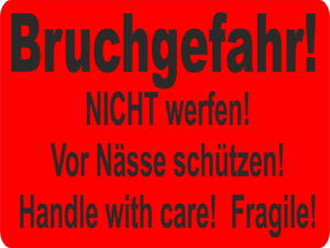 Warnetiketten 68x55mm "Vorsicht Zerbrechlich!" – Bild 1