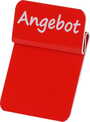 Aktionsreiter 26x13mm „Angebot“ rot/weiss pro Packung 10 Stück – Bild 1