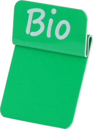 Aktionsreiter 26x13mm „Bio“ grün/weiss  pro Packung 10 Stück – Bild 1