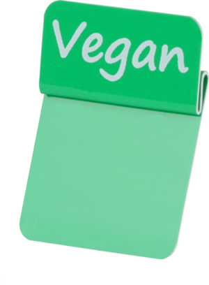 Aktionsreiter 26x13mm „Vegan“ grün/weiss pro Packung 10 Stück – Bild 1