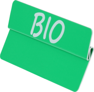 Aktionsreiter 86x18mm „BIO“ grün/weiß pro Packung 10 Stück – Bild 1