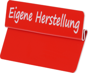Aktionsreiter 86x18mm „Eigene Herstellung“ rot/weiss pro Packung 10 Stück – Bild 1