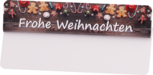 Aktionsreiter 86x18mm "Frohe Weihnachten" (weiss) pro Pack 10 Stück – Bild 1