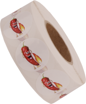 30mm Kreis „Chili “ 1000 Etiketten pro Rolle – Bild 2