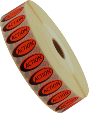Aktionsetiketten 50x25mm Oval leuchtrot 9450 Etiketten pro Rolle – Bild 2