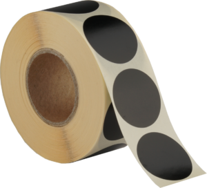 Etiketten 35mm Rund, schwarz, permanent klebend 1000 Etiketten pro Rolle – Bild 2