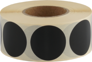 Etiketten 35mm Rund, schwarz, permanent klebend 1000 Etiketten pro Rolle – Bild 1