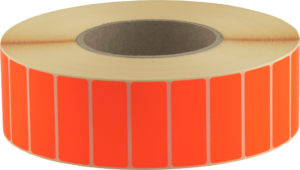 Etiketten 50x20mm Rechteck, leucht rot, permanent klebend 6000 Etiketten pro Rolle – Bild 1