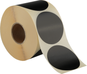 Etiketten 70mm Rund, schwarz, permanent klebend 1000 Etiketten pro Rolle – Bild 2