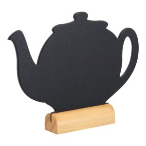 Tischkreidetafel 3er-Set, 13x10cm Mini “Teekanne”, Silhouette mit Holzfuss – Bild 3