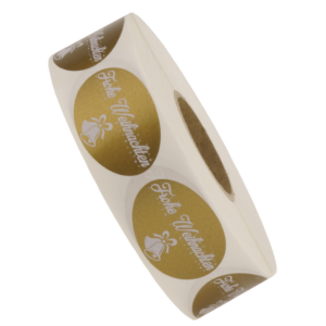 45x30mm Oval „Frohe Weihnachten“ 1000 Etiketten pro Rolle – Bild 2