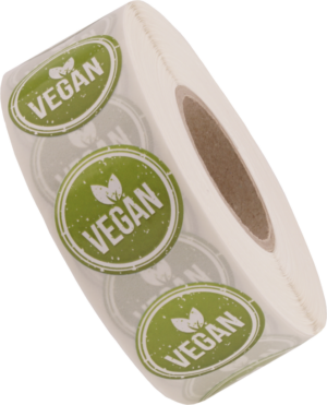 30mm Kreis „VEGAN“ 1000 Etiketten pro Rolle – Bild 2