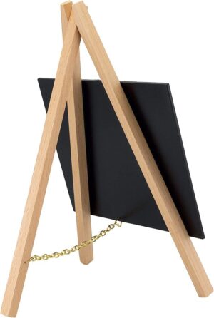 Tisch Kreidetafeln mit Staffelei aus lackiertem Holz, Buche, im 3er Set, je ca. 15x26x1,5cm gross – Bild 2