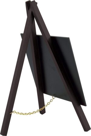 Tisch Kreidetafeln mit Staffelei aus lackiertem Holz, schwarz, im 3er Set, je ca. 15x26x1,5cm gross – Bild 3