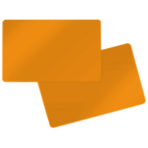 PVC Karten  86 x 54 x 0,76 mm beidseitig orange matt pro Pack 100 Karten – Bild 1