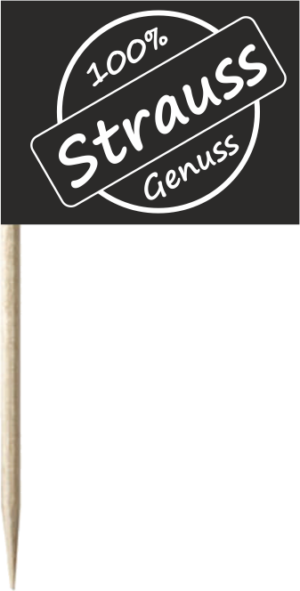 Fähnchen 30x40mm Strauss 100% Genuss pro Pack 50 Stück – Bild 1