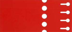 Schlaufenetiketten Rot 4-bahnig 25 x 220mm auf Rolle – Bild 3