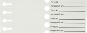 Schlaufenetiketten Weiss 4-bahnig 25 x 250mm hergestellt am auf Rolle – Bild 3