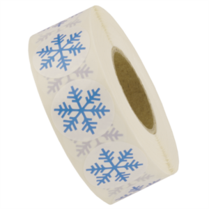 30mm Kreis „Schneeflocke“ 1000 Etiketten pro Rolle – Bild 2