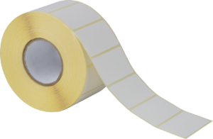 Thermoetiketten 49x27mm, weiss, permanent klebend 1500 Etiketten pro Rolle – Bild 2