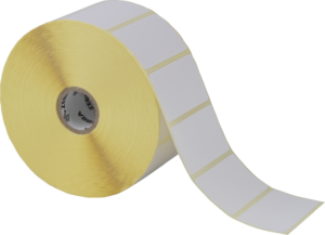 Thermoetiketten 57.2x31.8mm, weiss, permanent klebend 2100 Etiketten pro Rolle – Bild 2