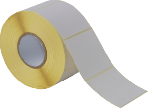 Thermoetiketten 58x53mm, weiss, permanent klebend 850 Etiketten pro Rolle – Bild 2