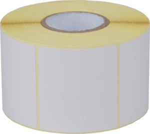 Thermoetiketten 58x53mm, weiss, permanent klebend 850 Etiketten pro Rolle – Bild 1