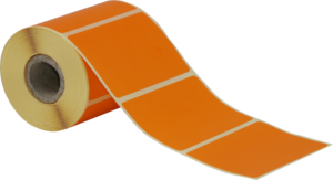 Thermoetiketten 60x40mm, orange, permanent klebend – Bild 2