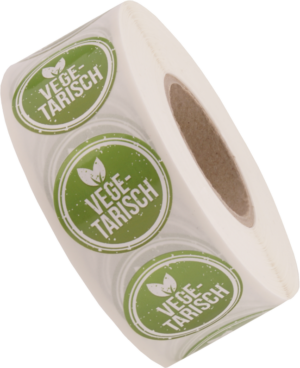 30mm Kreis „VEGETARISCH“ 1000 Etiketten pro Rolle – Bild 2