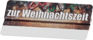 Aktionsreiter 86x18mm „zur Weihnachtszeit (weiss)“ pro Pack 10 Stück – Bild 1