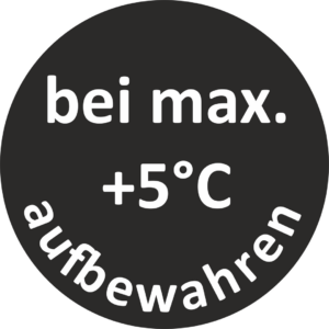 30mm Kreis „bei max. +5°C aufbewahren“ 1000 Etiketten pro Rolle – Bild 3