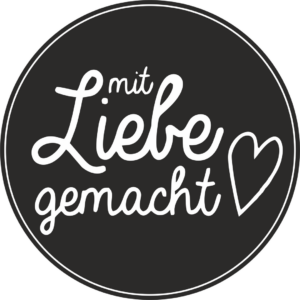 30mm Kreis „mit Liebe gemacht" (schwarz) 1000 Etiketten pro Rolle – Bild 3