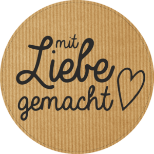 30mm Kreis „mit Liebe gemacht “ 1000 Etiketten pro Rolle – Bild 3