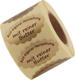50x30mm „mit reiner Butter“ 500 Etiketten pro Rolle – Bild 2